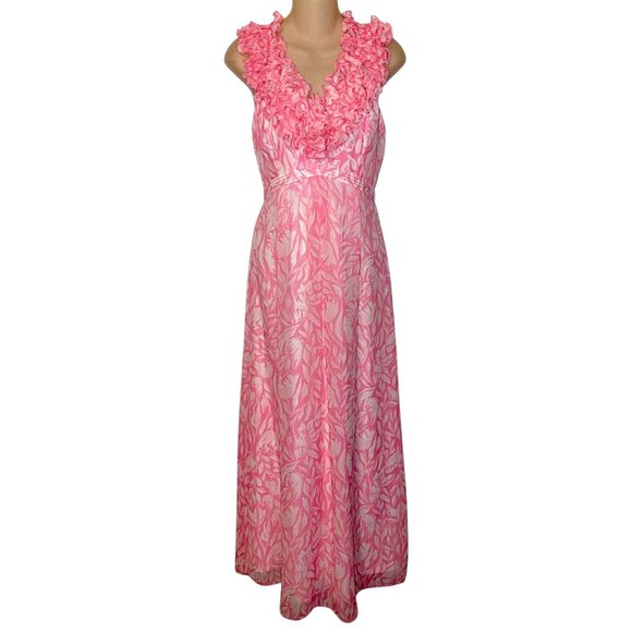 Lilly Pulitzer Amber Ruffled Maxi Dress in Rousseau Pink NWT - Size 6 - Picture 6 of 8